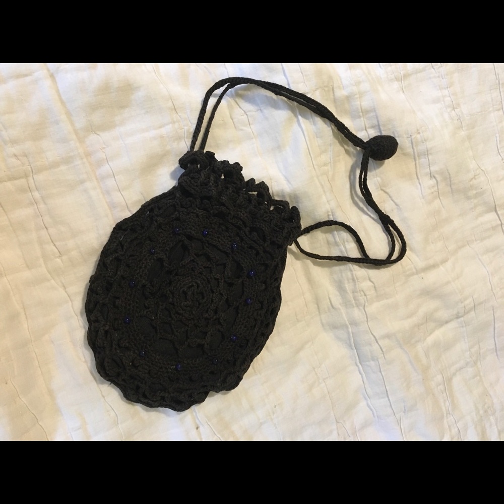 Crochet Wrist Bag From India Wristlet Purse Boho